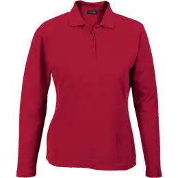 Red Ladies 175g Pique Knit Long Sleeve Golfer